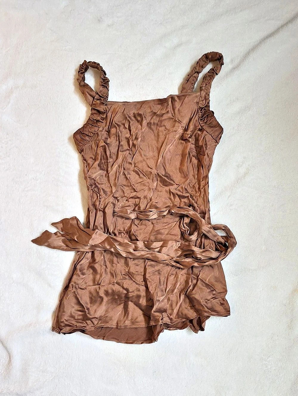 Coast Ruched Top in Brown Size 10 NWT